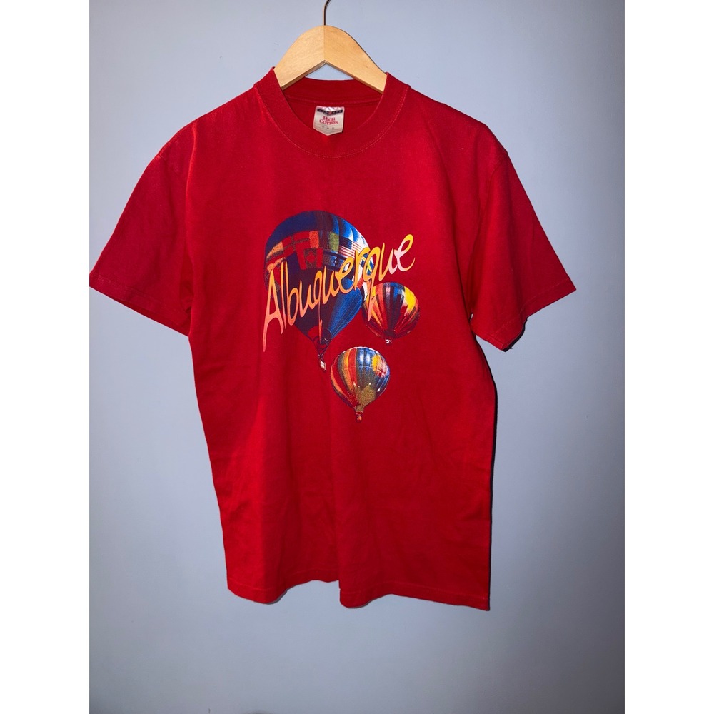 Vintage Jerzees High Cotton Albuquerque Hot Air Balloon Graphic T-Shirt Red M